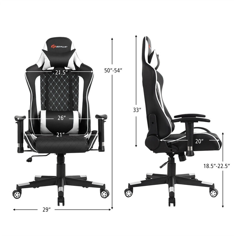 Massage Gaming Chair Gaming Recliner Ergonomic High Back Office Computer Chair with Adjustable Armrest & Lumbar Pillow