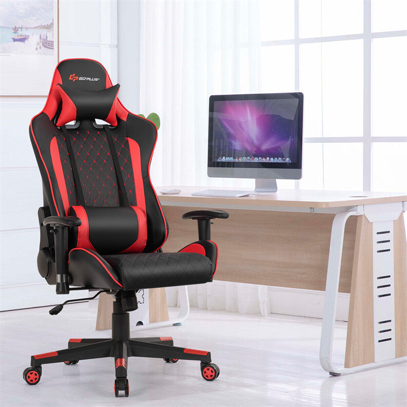 Massage Gaming Chair Gaming Recliner Ergonomic High Back Office Computer Chair with Adjustable Armrest & Lumbar Pillow