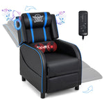 Massage Gaming Chair Racing Style Gaming Recliner PU Leather Home Theater Seating with Bluetooth Speaker, Retractable Footrest & Lumbar Pillow