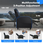 Massage Gaming Chair Racing Style Gaming Recliner PU Leather Home Theater Seating with Bluetooth Speaker, Retractable Footrest & Lumbar Pillow