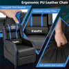 Massage Gaming Chair Racing Style Gaming Recliner PU Leather Home Theater Seating with Bluetooth Speaker, Retractable Footrest & Lumbar Pillow