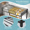 Metal Bunk Bed Twin Over Twin Heavy Duty Low Profile Bunk Bed Frame Space Saving with Full Length Safety Guardrail & Ladder for Kids Adults