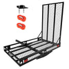 Heavy Duty Folding Hitch Cargo Carrier with Loading Ramp, Strong Hitch Mount Wheelchair Carrier Mobility Scooter Carrier, 500 Lbs Capacity