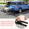 Heavy Duty Folding Hitch Cargo Carrier with Loading Ramp, Strong Hitch Mount Wheelchair Carrier Mobility Scooter Carrier, 500 Lbs Capacity