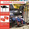 Heavy Duty Folding Hitch Cargo Carrier with Loading Ramp, Strong Hitch Mount Wheelchair Carrier Mobility Scooter Carrier, 500 Lbs Capacity