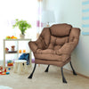 Modern Fabric Lazy Chair Upholstered Accent Sofa Chair Padded Leisure Lounge Armchair with Storage Pocket