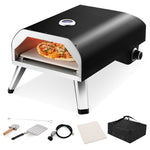 Outdoor Gas Pizza Oven 15,000 BTU Propane Pizza Oven Portable Pizza Maker with 12" Pizza Stone Foldable Legs & Storage Bag