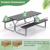 8-Person Picnic Table Bench Set 6FT Large Outdoor Picnic Table with Umbrella Hole, HDPE Tabletop, Metal Frame & 2 Built-in Benches