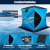 Pop-up Ice Fishing Shelter 2-Person Insulated Ice Fishing Tent Portable Ice Shanty Thermal Ice Shack with Cotton Padded Walls & Carrying Bag