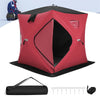 Pop-up Ice Fishing Shelter 2-Person Insulated Ice Fishing Tent Portable Ice Shanty Thermal Ice Shack with Cotton Padded Walls & Carrying Bag