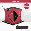 Pop-up Ice Fishing Shelter 2-Person Insulated Ice Fishing Tent Portable Ice Shanty Thermal Ice Shack with Cotton Padded Walls & Carrying Bag