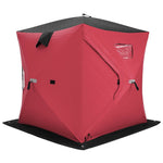 Pop-up Ice Fishing Shelter 2-Person Insulated Ice Fishing Tent Portable Ice Shanty Thermal Ice Shack with Cotton Padded Walls & Carrying Bag