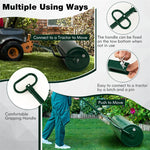 Lawn Roller Push/Tow-Behind Lawn Roller 30 Gallon Water Sand Filled Sod Drum Roller with Detachable Handle for Garden Yard Park Farm