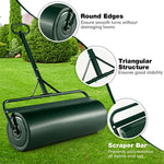 Lawn Roller Push/Tow-Behind Lawn Roller 30 Gallon Water Sand Filled Sod Drum Roller with Detachable Handle for Garden Yard Park Farm