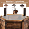 Rustic Wooden Wishing Well Planter Hexagonal Bucket Flower Plants Planter for Outdoor Backyard Garden Decor