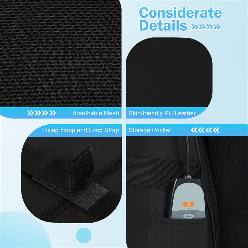 Shiatsu Back Massager Height Adjustment Massage Seat Cushion Massage Chair Pad with Heat, Kneading, Rolling & 8 Flexible Nodes