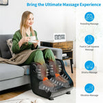 Shiatsu Foot and Calf Massager Vibration Foot Massager with Heat, Kneading, Adjustable Tilt Base & Remote Control