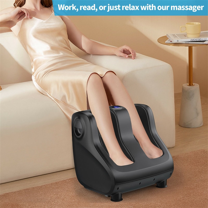 Shiatsu Foot and Calf Massager Vibration Foot Massager with Heat, Kneading, Adjustable Tilt Base & Remote Control