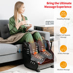 Shiatsu Foot and Calf Massager Vibration Foot Massager with Heat, Kneading, Adjustable Tilt Base & Remote Control