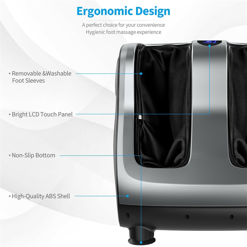 Shiatsu Foot and Calf Massager Vibration Foot Massager with Heat, Kneading, Adjustable Tilt Base & Remote Control