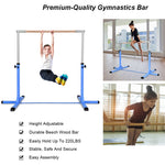 Steel Gymnastics Bar Height Adjustable Horizontal Bar Gymnastics Home Kip Bar Junior Training Bar with Double Locking Mechanism