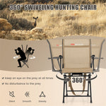 360° Swivel Hunting Blind Chair Folding Hunting Chair Silent Ground Blind Chair with Armrest & Carrying Strap