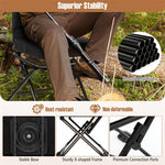 360° Swivel Hunting Chair Folding Ground Blind Chair Hunting Seat with All-Terrain Duck Feet & Padded Cushion