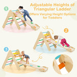 Toddler Climbing Toys 5 in 1 Montessori Wooden Arch Climber Ladder Kids Triangle Climber Play Gym Set with Sliding Ramp