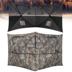 See Through Hunting Blind 2-Panel Pop Up Ground Blind Turkey Blind with 3 Shoot Through Ports, 2 Storage Pockets & Carrying Bag