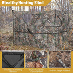 See Through Hunting Blind 2-Panel Pop Up Ground Blind Turkey Blind with 3 Shoot Through Ports, 2 Storage Pockets & Carrying Bag