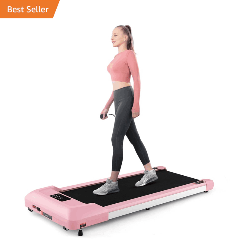 Walking Pad 2 in 1 Under Desk Treadmill 2.25 HP Portable Walking Jogging Machine for Home Office with Remote Control & LED Display