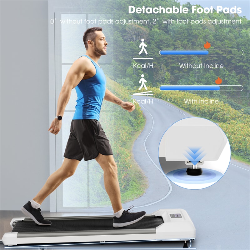 Walking Pad 2 in 1 Under Desk Treadmill 2.25 HP Portable Walking Jogging Machine for Home Office with Remote Control & LED Display