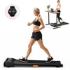 Walking Pad 2-in-1 Under Desk Treadmill 265 lbs Capacity with Watch-Like Remote Control & LED Touch Screen for Home Office