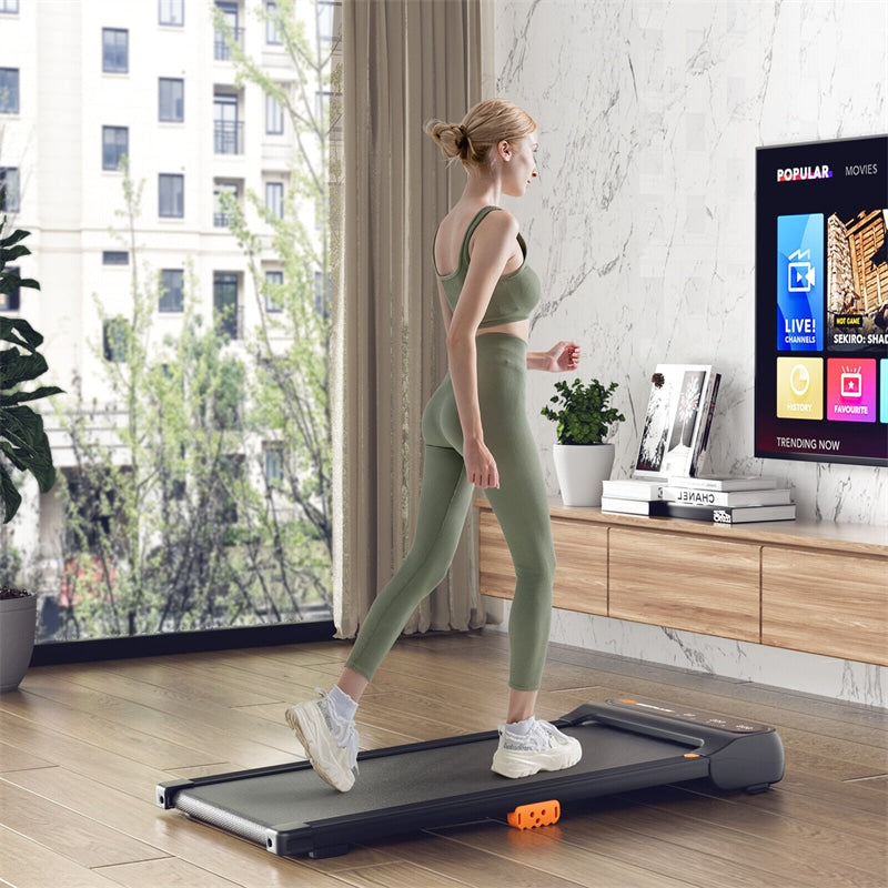 Walking Pad 2-in-1 Under Desk Treadmill 265 lbs Capacity with Watch-Like Remote Control & LED Touch Screen for Home Office