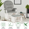 Nursery Glider and Ottoman Cushion Set Wooden Baby Glider Rocker Living Room Rocking Chair with Padded Armrests & Detachable Cushion