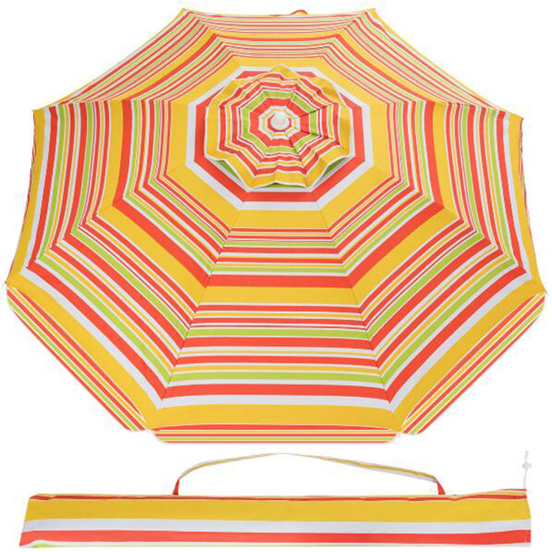 6.5 ft Beach Umbrella with Sand Anchor & Carrying Bag