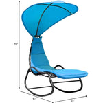 Patio Hanging Chaise Lounge Swing Lounge Chair with Removable Canopy