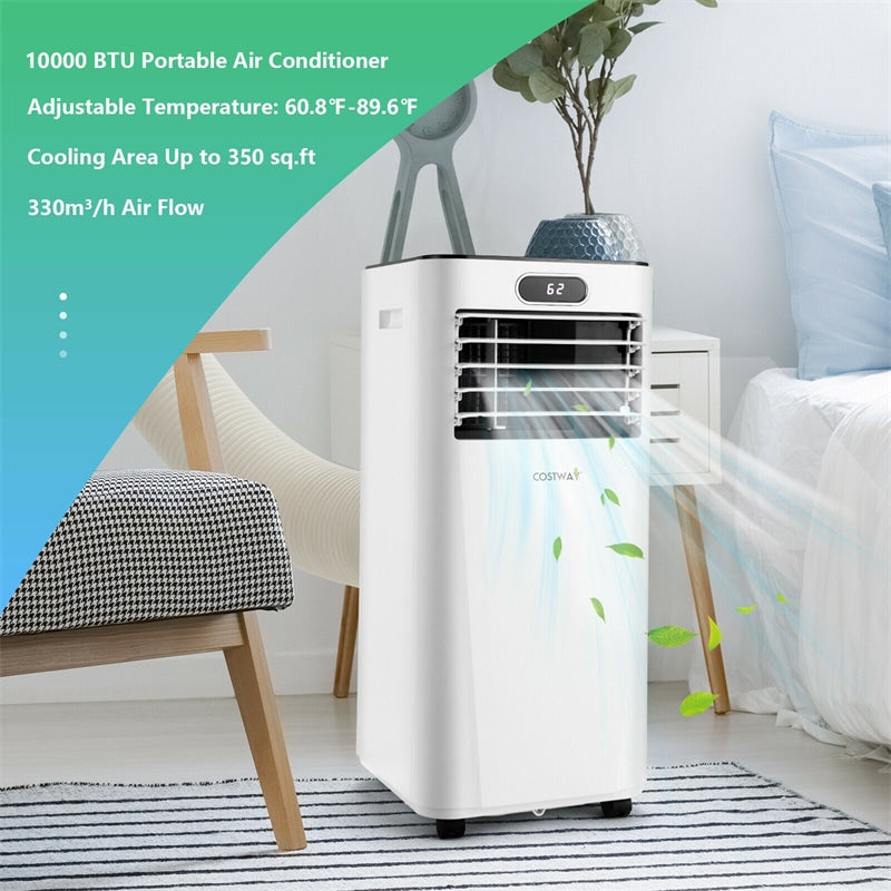 6000 BTU Portable Air Conditioner Cools 350 Sq.ft with Remote Control, 10000 BTU ASHRAE 3-in-1 Air Cooler w/ Drying Fan Sleep Mode for Home