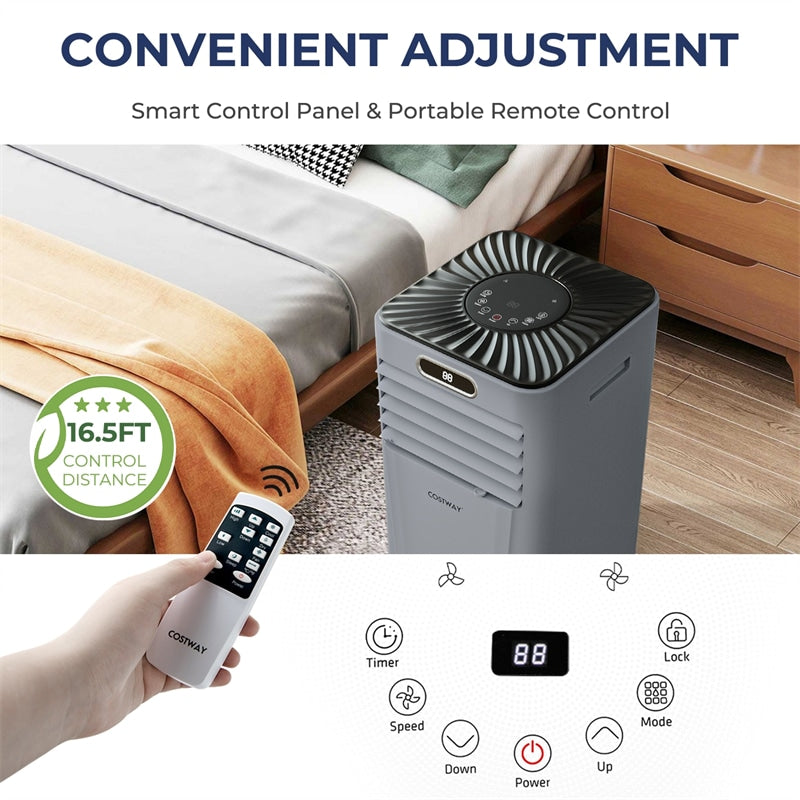 6000 BTU Portable Air Conditioner Cools 350 Sq.ft with Remote Control, 10000 BTU ASHRAE 3-in-1 Air Cooler w/ Drying Fan Sleep Mode for Home