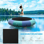 10FT Inflatable Water Trampoline Floating Lake Trampoline with 500W Electric Inflator & Rope Ladder, Recreational Water Bouncer for Pool