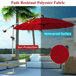 10 Ft Outdoor Patio Offset Umbrella Cantilever Umbrella with Crank & Cross Base