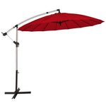 10 Ft Outdoor Patio Offset Umbrella Cantilever Umbrella with Crank & Cross Base