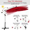 10 Ft Outdoor Patio Offset Umbrella Cantilever Umbrella with Crank & Cross Base