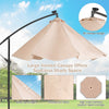 10 Ft Outdoor Cantilever Umbrella Solar Powered Offset Patio Umbrella with 32 LED Lights & Tilting Adjustment