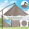 10 Ft Outdoor Cantilever Umbrella Solar Powered Offset Patio Umbrella with 32 LED Lights & Tilting Adjustment