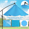 10 Ft Outdoor Cantilever Umbrella Solar Powered Offset Patio Umbrella with 32 LED Lights & Tilting Adjustment