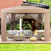 10’ x 10’ Outdoor Gazebo Patio Canopy Gazebo Steel Garden Gazebo Lawn Shelter Tent Structure with Mosquito Netting for Party Picnic