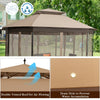 10’ x 12’ Patio Gazebo Canopy Heavy Duty Octagon Outdoor Gazebo with Netting Sidewalls & 2-Tier Ventilated Roof