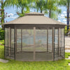 10’ x 12’ Patio Gazebo Canopy Heavy Duty Octagon Outdoor Gazebo with Netting Sidewalls & 2-Tier Ventilated Roof