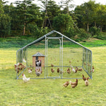 10' x 13‘ Large Metal Chicken Coop Run Walk-in Poultry Cage Hen Run House Shade Cage for Outdoor Backyard Farm